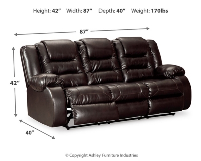 Vacherie Reclining Sofa, Chocolate, large