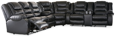 Vacherie 3-Piece Reclining Sectional, Black, large