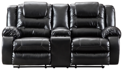 Vacherie Reclining Loveseat with Console, Black, large