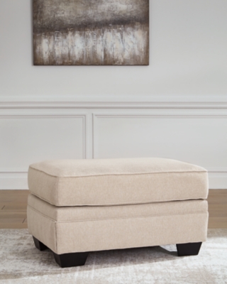 Belcaro Place Performance Fabric Ottoman, Jute