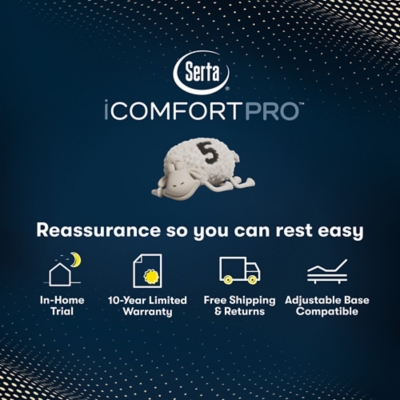 Serta iComfortPro Ambrose Firm Tight Top 13 in. King Mattress, White, large