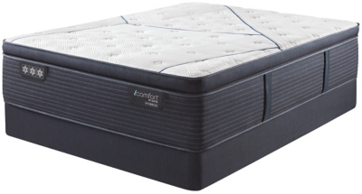 iComfort CF4000 Quilted Hybrid Medium PillowTop Queen Mattress, White/Blue, rollover