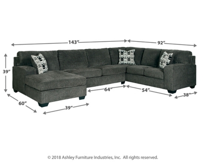 Ballinasloe 3 Piece Sectional With Chaise Ashley Furniture Homestore