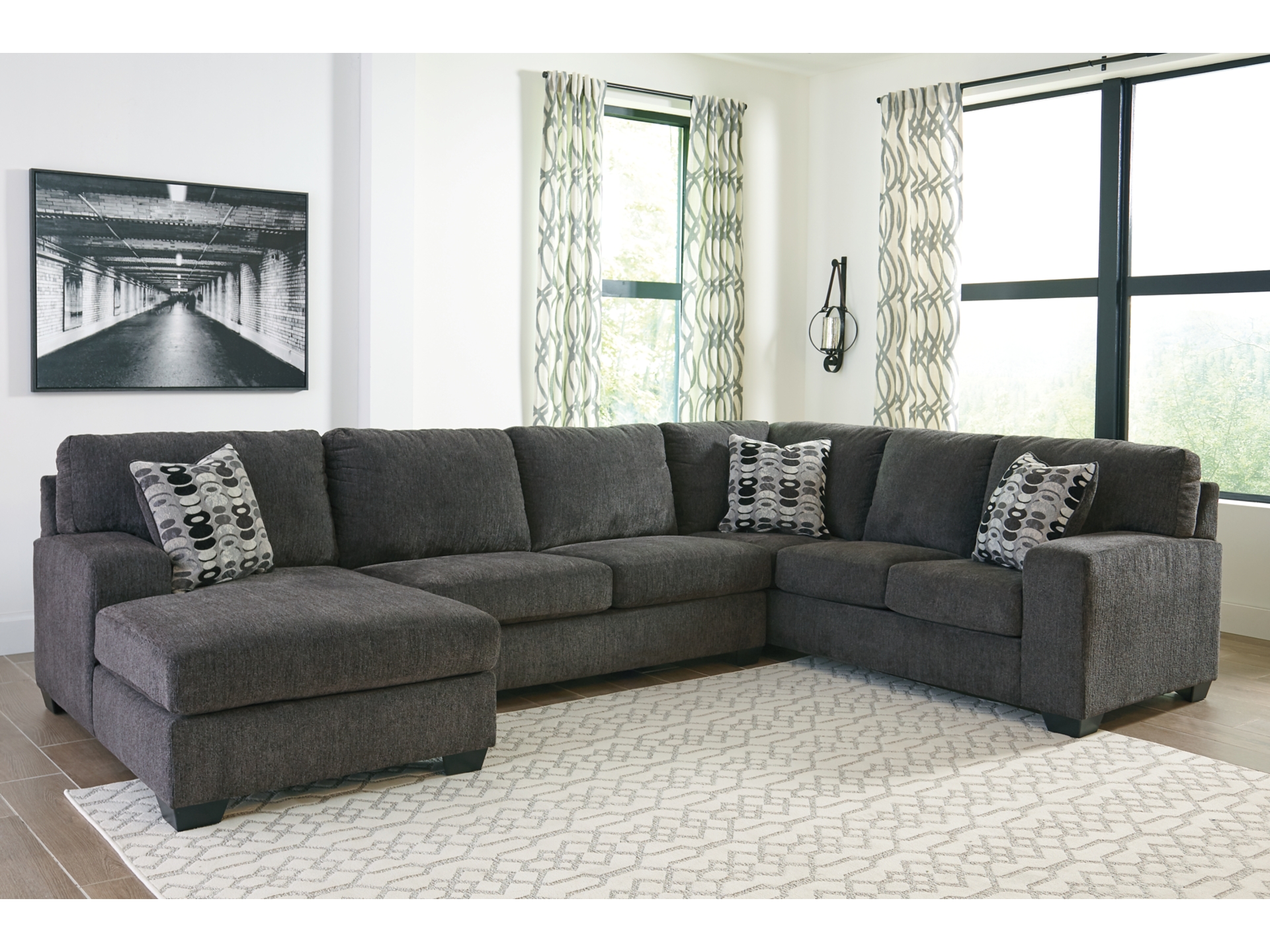 Image 1 of Ballinasloe 3-Piece Sectional with Chaise  Smoke 