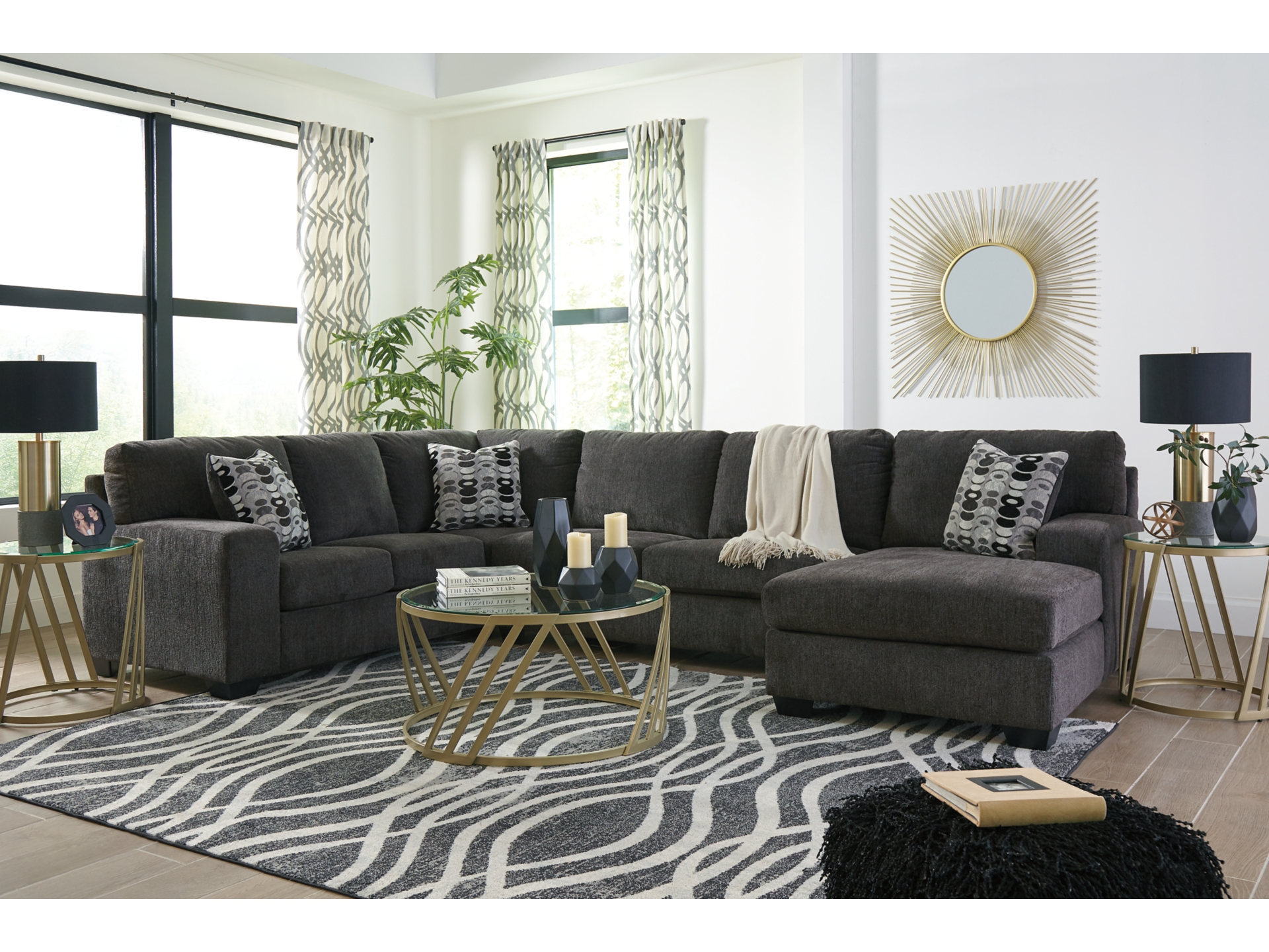 Image 0 of Ballinasloe 3-Piece Sectional with Chaise  Smoke 