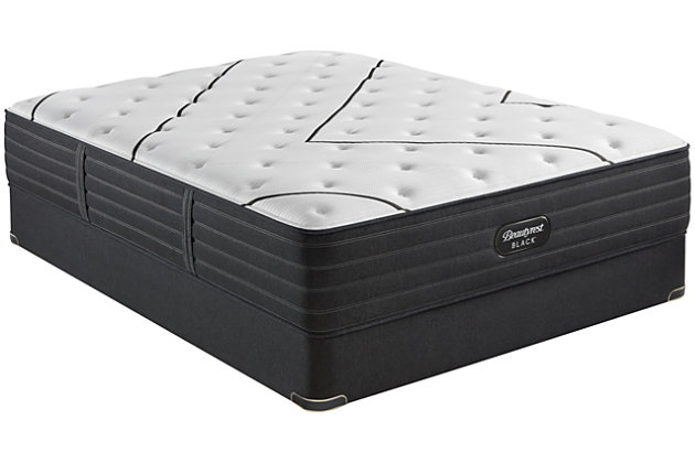 Discover a master class sleep experience with the L-CLASS extra plush mattress by Beautyrest®. Infused with T3 Pocketed Coil® Technology, this luxury mattress elevates the design, performance and legendary support of Beautyrest Black. An exclusive T3 Pocketed Coil® Technology with three steel strands wound into one coil absorbs energy, reduces motion and provides exceptional support for an undisturbed sleep. BlackICE™ 4.0 Technology—found only in Beautyrest Black®—uses four cooling actions in the most advanced temperature management system, so you feel cooler, sleep better and awake more refreshed.Plush | Profile: 14" | Adjustable base compatible | Most advanced temperature management system | BlackICE™ 4.0 Technology with 4 cooling actions | T3 Pocketed Coil® Technology for exceptional support and luxury pressure relief | GelTouch® foam | Plush comfort foam; energy foam | Beautyrest® gel memory foam | Proudly assembled in the U.S.A. | 10-year limited warranty | State recycling fee may apply | Note: Purchasing mattress and foundation from two different brands voids warranty