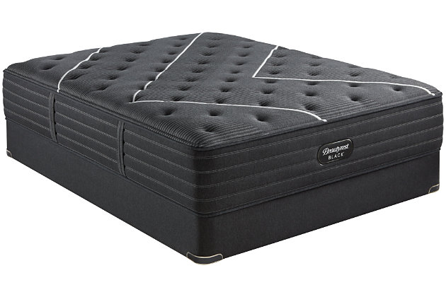 Discover a master class sleep experience with the C-CLASS medium king mattress by Beautyrest®. Infused with T3 Pocketed Coil® Technology, this luxury mattress elevates the design, performance and legendary support of Beautyrest Black. An exclusive T3 Pocketed Coil® Technology with three steel strands wound into one coil absorbs energy, reduces motion and provides exceptional support for an undisturbed sleep. BlackICE™ 4.0 Technology—found only in Beautyrest Black®—uses four cooling actions in the most advanced temperature management system, so you feel cooler, sleep better and awake more refreshed.Medium firm | Profile: 13.75" | Adjustable base compatible | Most advanced temperature management system | BlackICE™ 4.0 Technology with 4 cooling actions | T3 Pocketed Coil® Technology for exceptional support and luxury pressure relief | Plush comfort foam; medium comfort foam | RightTemp™ memory foam infusing highly conductive and strong carbon fiber for temperature management and pressure relief | Beautyrest® gel memory foam | Proudly assembled in the U.S.A. | 10-year limited warranty | State recycling fee may apply | Note: Purchasing mattress and foundation from two different brands voids warranty
