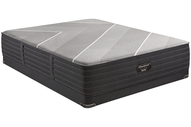 For those who prefer a firmer sleeping surface, the Beautyrest Black® Hybrid X-Class Firm mattress is the perfect choice. The exclusive T3 Pocketed Coil® technology keeps you comfortably supported, while the ContourFit™ design brings you closer to the layers of RightTemp™ and HD Memory Foam for enhanced pressure point relief. Plus, enjoy the added support, response, and pressure point relief of Beautyrest’s Self Response™ Latex.Comfort level: firm | Top-quality memory foams reduce pressure points in your hips and shoulders | Beautyrest’s Self Response™ latex provides added support, response, and pressure point relief | T3 Pocketed Coil® Technology absorbs energy, reduces motion and provides exceptional resilience for support, durability and undisturbed sleep | Advanced cooling technologies maintain temperature so that you can sleep cooler and more soundly | Cool-to-the-touch cover provides immediate cooling sensation; RightTemp™ Memory Foam pulls heat away from your body | ContourFit™ design allows you to find your optimal sleep position; superior stretch and recovery surface adapts with you throughout the night | 10-year limited warranty | Note: Purchasing mattress and foundation from two different brands voids warranty | Foundation/box spring sold separately | State recycling fee may apply
