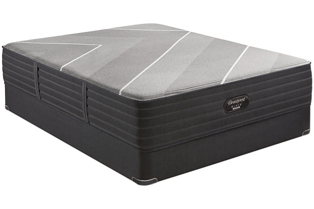 The Beautyrest Black® Hybrid X-Class Ultra Plush mattress offers our softest feel for those seeking a truly ultra plush sleep surface. The exclusive T3 Pocketed Coil® technology keeps you comfortably supported, while the ContourFit™ design brings you closer to the layers of RightTemp™, AirCool®, and Beautyrest® Gel Memory Foam for enhanced pressure point relief. Plus, enjoy the added support, response, and pressure point relief of Beautyrest’s Self Response™ Latex.Comfort level: ultra plush | Top-quality memory foams reduce pressure points in your hips and shoulders | Beautyrest’s Self Response™ latex provides added support, response, and pressure point relief | T3 Pocketed Coil® Technology absorbs energy, reduces motion and provides exceptional resilience for support, durability and undisturbed sleep | Advanced cooling technologies maintain temperature so that you can sleep cooler and more soundly | Cool-to-the-touch cover provides immediate cooling sensation; RightTemp™ Memory Foam pulls heat away from your body | ContourFit™ design allows you to find your optimal sleep position; superior stretch and recovery surface adapts with you throughout the night | 10-year limited warranty | Note: Purchasing mattress and foundation from two different brands voids warranty | Foundation/box spring sold separately | State recycling fee may apply