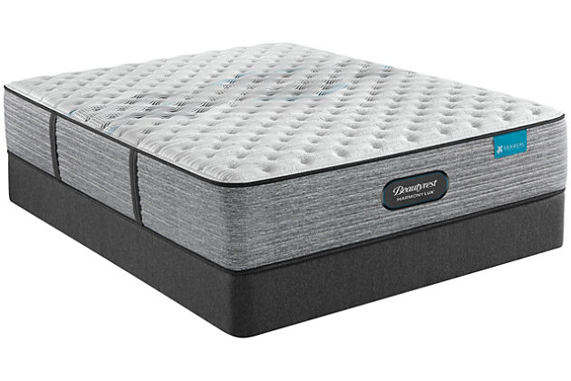 Looking for a better night’s sleep? Look no further than the new Beautyrest® Harmony Lux mattress. An innovative support system with unique coil design, paired with advanced comfort technologies combine to unlock your best sleep. The Harmony Lux incorporates a carbon fiber foam layer for consistent support, a layer of gel memory foam directly below the quilted sleep surface for immediate pressure relief and finally a premium memory foam layer featuring actual diamond particles to help conduct heat away from the body. Beautyrest is partnering with Seaqual™ to offer unique sustainable fabric technologies within each Beautyrest Harmony Lux mattress. Seaqual is the leader in ocean plastic recovery and upcycling efforts and together this partnership will help promote cleaner oceans with every mattress sold.Comfort level: extra firm | Profile: 13.5" | Precision Support System™ powered by T2 Pocketed Coil Technology delivers extra support where your body needs it most | RightTemp™ Wave Foam features ultra-strong, highly conductive carbon fibers | InfiniCool™ Lux provides a cool sleep environment, including a cool-to-the-touch sleep surface | Sustainable fabric featuring Seaqual™ technology helps promote cleaner oceans | Proudly assembled in the U.S.A. | 10-year limited warranty | State recycling fee may apply | Note: Purchasing mattress and foundation from two different brands voids warranty