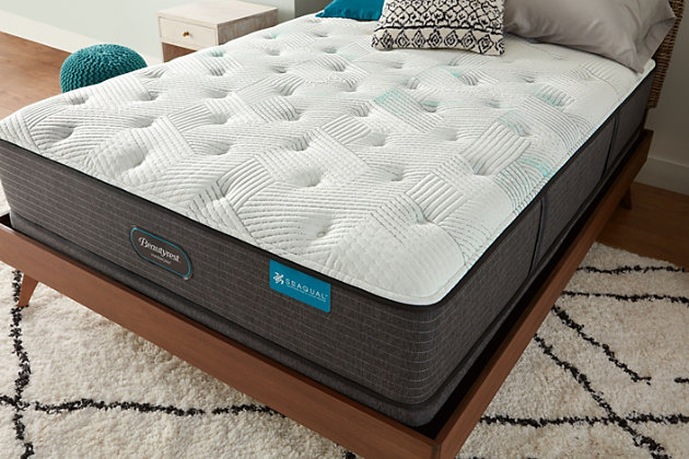 Sleep soundly in soft comfort on a Seaton plush twin XL mattress. Part of the Harmony series, it features Beautyrest's latest innovations in support, comfort and cooling, which work together in harmony for a better night’s sleep. The new and innovative coil design and support system, advanced pressure-relieving foams, uniquely engineered cooling technologies and exclusive sustainable fabric technology make this collection the ultimate choice in premium bedding.Precision Support System Technology: Targeted Support System powered by T1 Pocketed Coil® Technology provides additional support under heavier compression where you need it most | Essential Pressure Relief Comfort Technology: Beautyrest® Charcoal Memory Foam, a premium plant-based memory foam infused with charcoal, provides natural cooling | Cooling Technology: NaturalCool features eco-friendly TENCEL™ yarn for exceptional breathability and moisture management; antimicrobial performance layer helps keep your mattress fresh and cool for a great night’s sleep | Sustainable Comfort Technology: Seaqual™ Fabric Technology promotes cleaner oceans by recovering ocean plastics and transforming them into luxurious, high-quality sustainable fabrics