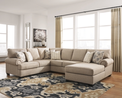 Baceno 3-Piece Sectional with Chaise, Hemp, rollover