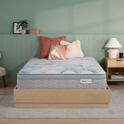 Beauty Sleep Morningscape Ultra Plush Pillow Top 14.25" Twin XL Mattress, Gray, large