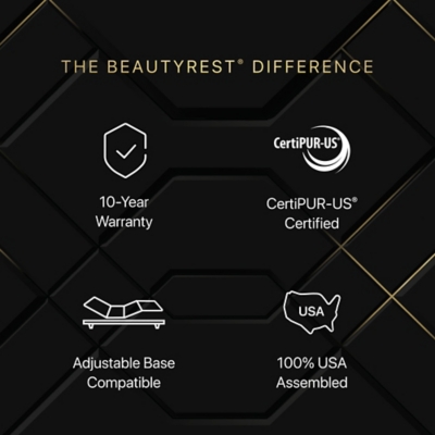 Beautyrest Black® Hybrid Series Three Plush 14.5 in. Twin XL Mattress, Black, large