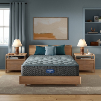 Beautyrest Level One Plush 13.75 in. Queen Mattress, Black, large