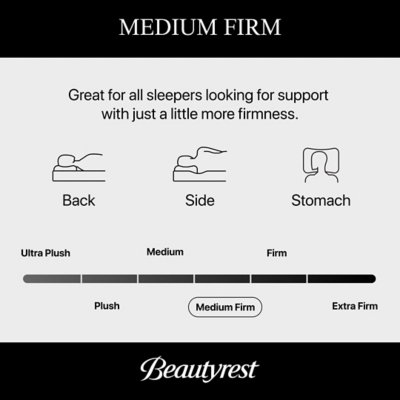Beautyrest Level Two Medium Firm Hybrid 12 in. Full Mattress, Black, large