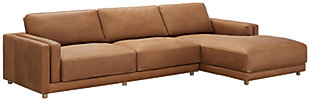 McLain 2-Piece Sectional with Chaise, Caramel, large