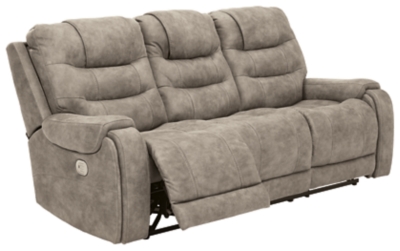 Yacolt Power Reclining Sofa, Fog, large