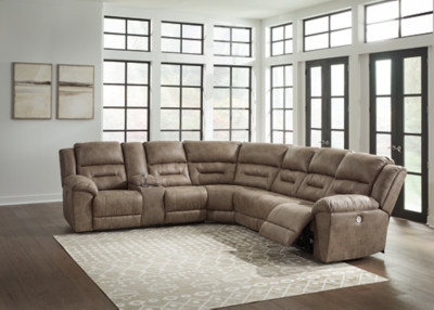 Ravenel 4-Piece Power Reclining Sectional, Fossil, rollover