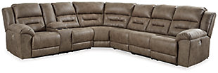 Ravenel 4-Piece Power Reclining Sectional, Fossil, large