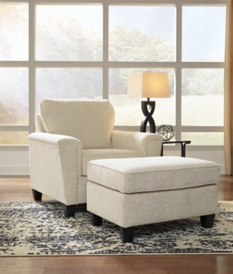 Ashley furniture leather chair and deals ottoman