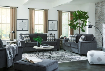 Abinger Sofa, Loveseat, Chair and Ottoman, Smoke