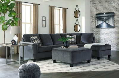 Abinger 2-Piece Sectional with Ottoman, Smoke