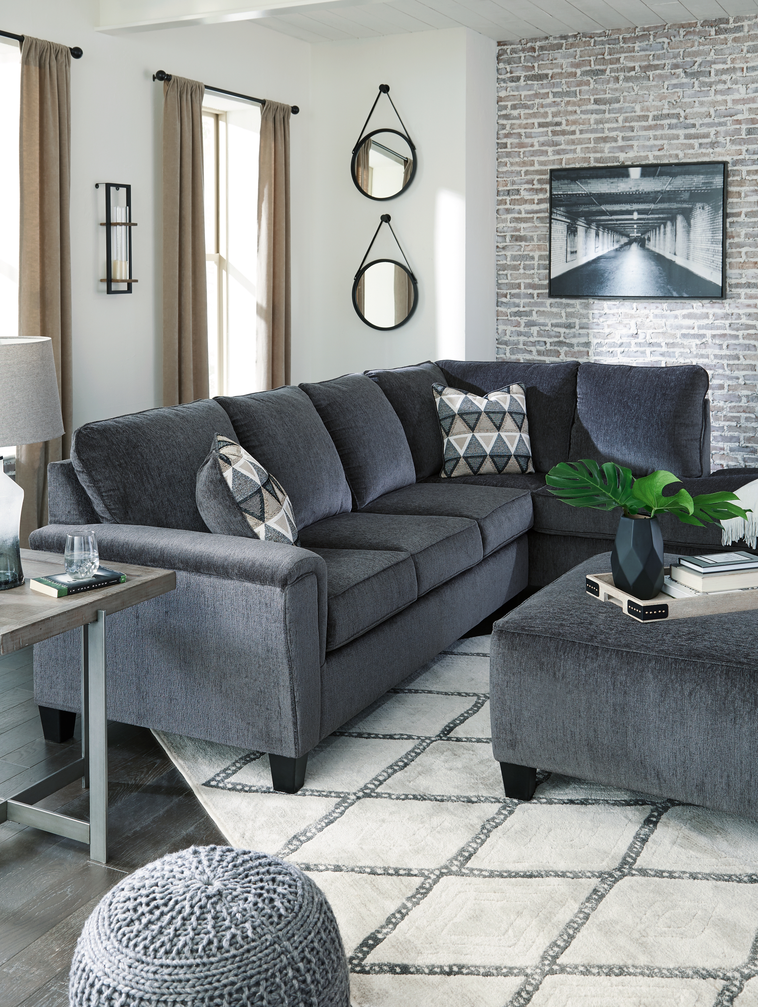 Rooms To Gray Piece Sectional With Chaise Moreau Street Gray Pc