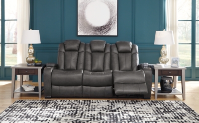 ASHLEY - JUEGO DE SOFÁ RECLINABLE Y LOVESEAT GASPAR POWER CON REPOSACABEZAS  AJUSTABLE