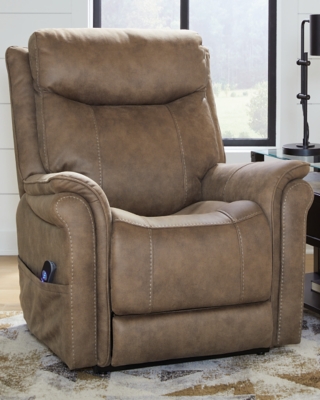 Lorreze Power Lift Recliner, Driftwood, large