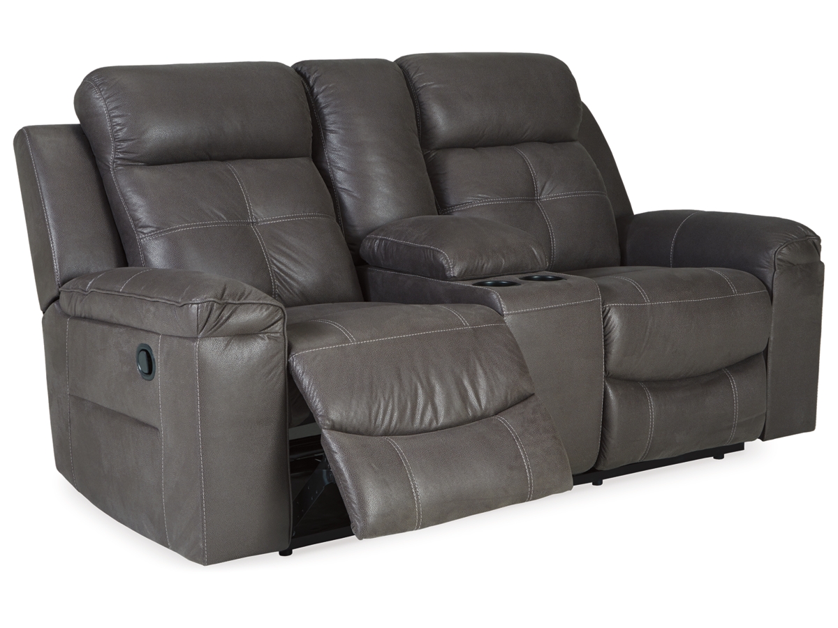 Jesolo Reclining Loveseat with Console - Dark Gray