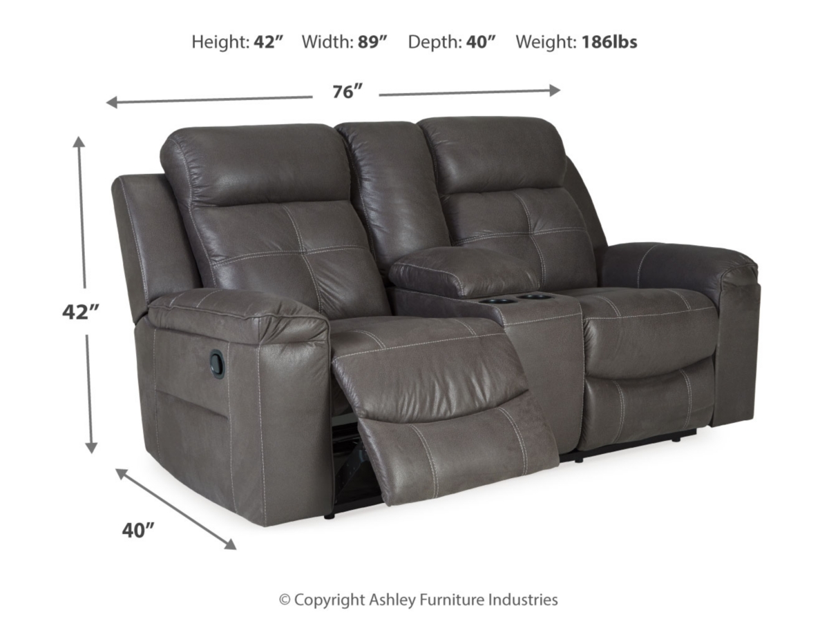 Jesolo dark gray reclining sofa hotsell