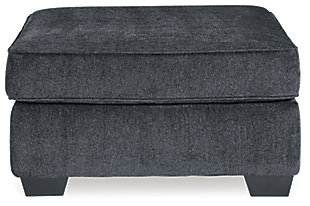 If style is the question, then the Altari oversized accent ottoman is the answer. Clean-lined profile is beautifully contemporary. Plush chenille fabric and plump cushioning make it so easy to comfortably kick up your heels. Richly neutral hue complements a variety of decor.Corner-blocked frame | Firmly cushioned | High-resiliency foam cushion wrapped in thick poly fiber | Polyester upholstery | Exposed feet with faux wood finish