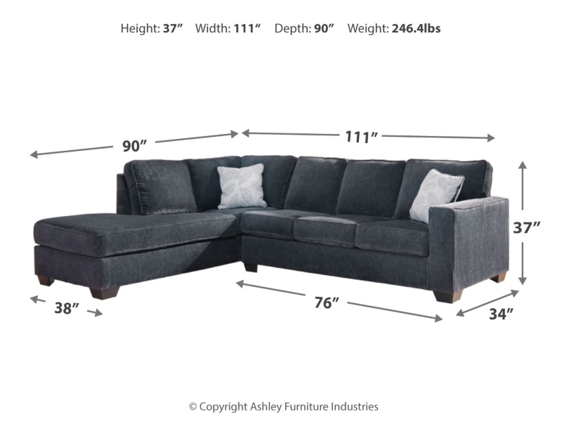 Altari 2-Piece Sectional with Chaise, Slate, large