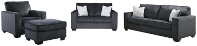 Altari Sofa, Loveseat, Chair and Ottoman, Slate