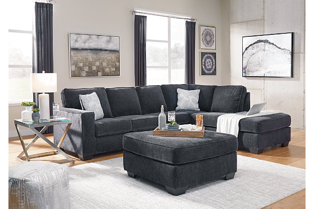 Altari 2 Piece Sectional With Ottoman, Sectional With Ottoman And Coffee Table