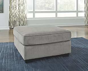 If style is the question, then the Altari 2-piece sectional with ottoman is the answer. Sporting clean lines and sleek track arms, the decidedly contemporary profile is enhanced with plump cushioning and a chenille-feel upholstery, so pleasing to the touch. Sure to play well with so many color schemes, this living room set in richly neutral alloy includes understated floral pattern pillows for fashionably fresh appeal.Includes 2-piece sectional (with left-arm facing corner chaise and right-arm facing sofa) and ottoman | Left-arm and "right-arm" describe the position of the arm when you face the piece | Corner-blocked frame | Attached back and loose seat cushions | Firmly cushioned ottoman | High-resiliency foam cushions wrapped in thick poly fiber | Decorative pillows included | Pillows with soft polyfill | Polyester upholstery and pillows | Exposed feet with faux wood finish | Sectional's platform foundation system resists sagging 3x better than spring system after 20,000 testing cycles by providing more even support | Smooth platform foundation maintains tight, wrinkle-free look without dips or sags that can occur over time with sinuous spring foundations | Estimated Assembly Time: 5 Minutes