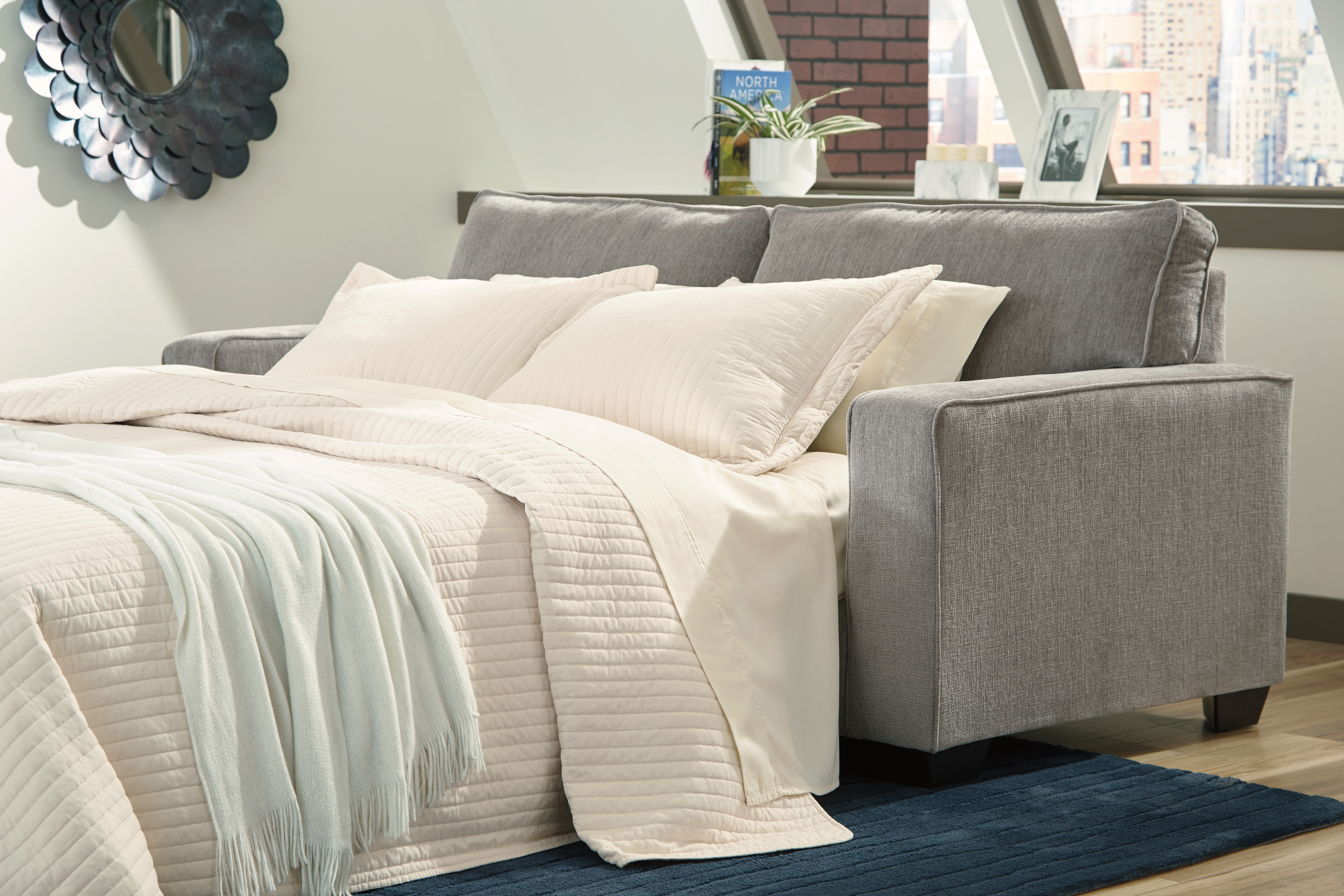 Altari Queen Sleeper Sofa In Alloy