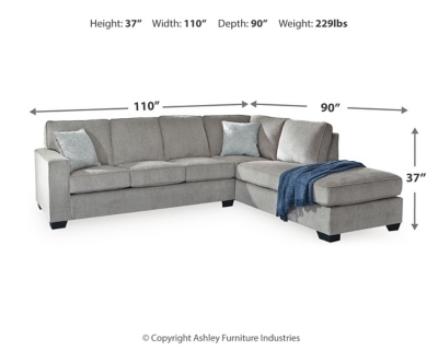 Altari 2-Piece Sleeper Sectional with Chaise, Alloy, large