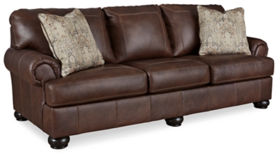 Ashley Nailhead Leather Sofa Baci Living Room 3558