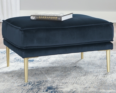Macleary Ottoman, Navy, large