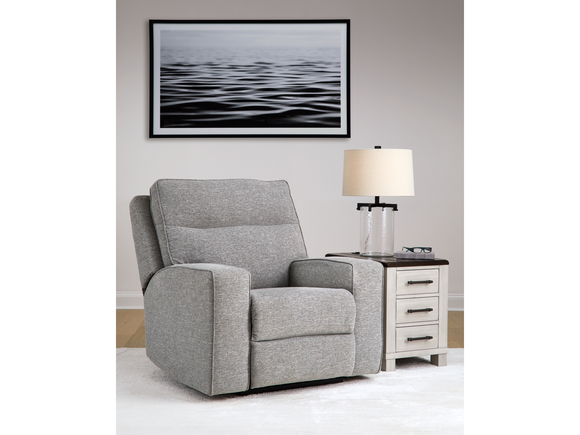 Image 4 of Biscoe Performance Fabric Dual Power Reclining Sofa and Loveseat
