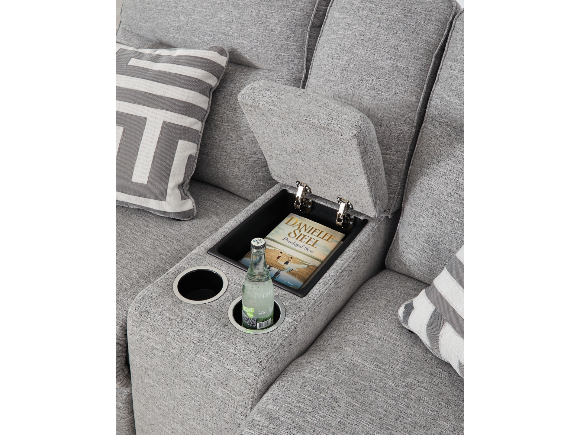 Image 2 of Biscoe Performance Fabric Dual Power Reclining Sofa and Loveseat