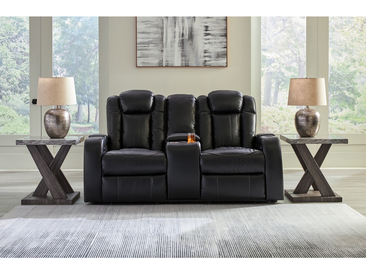 Caveman Den Dual Power Reclining Loveseat with Console | Ashley