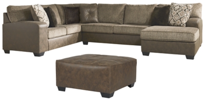 Abalone 3-Piece Sectional with Ottoman