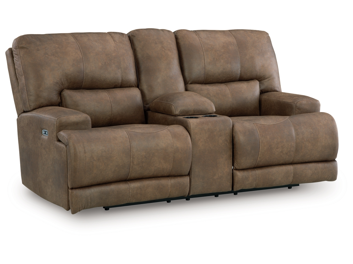 Time-Piece Dual Power Reclining Loveseat with Console | Ashley