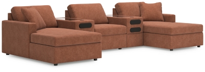 Modmax 5-Piece Double Chaise with Audio Consoles, Spice, large