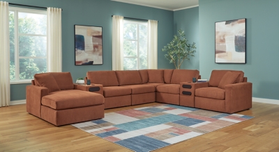 Modmax 8-Piece Sectional with Audio System and Chaise, Spice, rollover