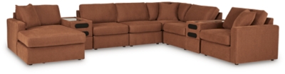 Modmax 8-Piece Sectional with Audio System and Chaise, Spice, large