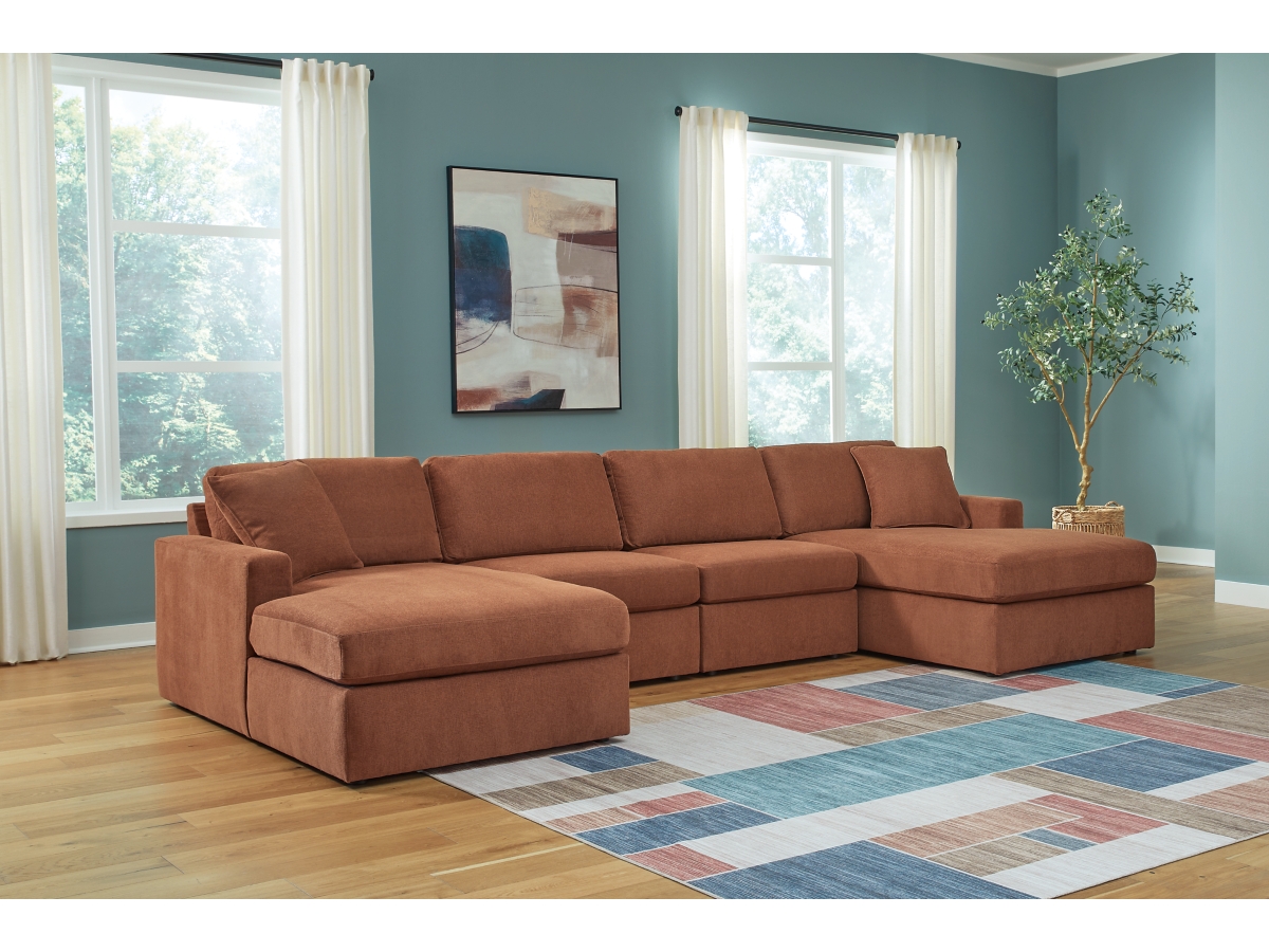 Modmax 4 Piece Modular Sectional with Double Chaise